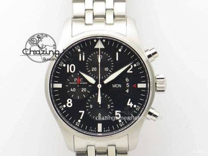 MIROTIME 0113 Comfortable Pilot Chrono IW388003 Real Ceramic ZF 1:1 Best Edition On Black Nylon Strap A 7322
